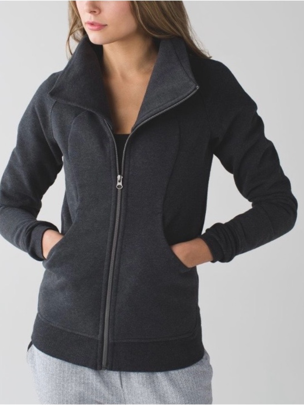Lululemon Cozy Cuddle Up Jacket Heathered
Black / Black Size 6